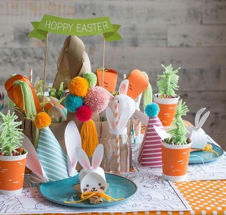 tovagliolo di carta pieghevole facile pasqua-decorazione-tavola-bambino