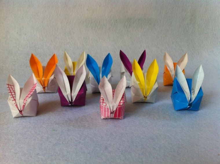 origami húsvéti törülköző nyúl