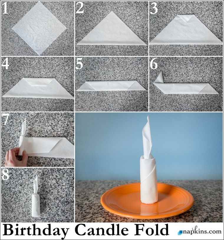 összecsukható gyertya születésnapi szalvéták