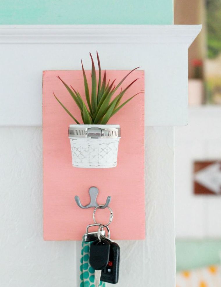 壁のキーホルダーdiy-deco-succulent-plant-holder