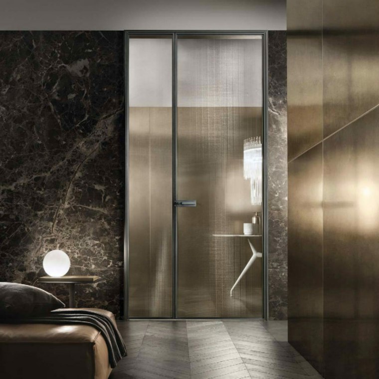 Idee di decorazione di lusso in rame metallico di design per porte interne