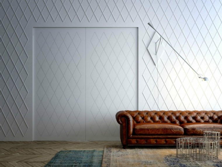 porta interna design deco geometrico colore bianco