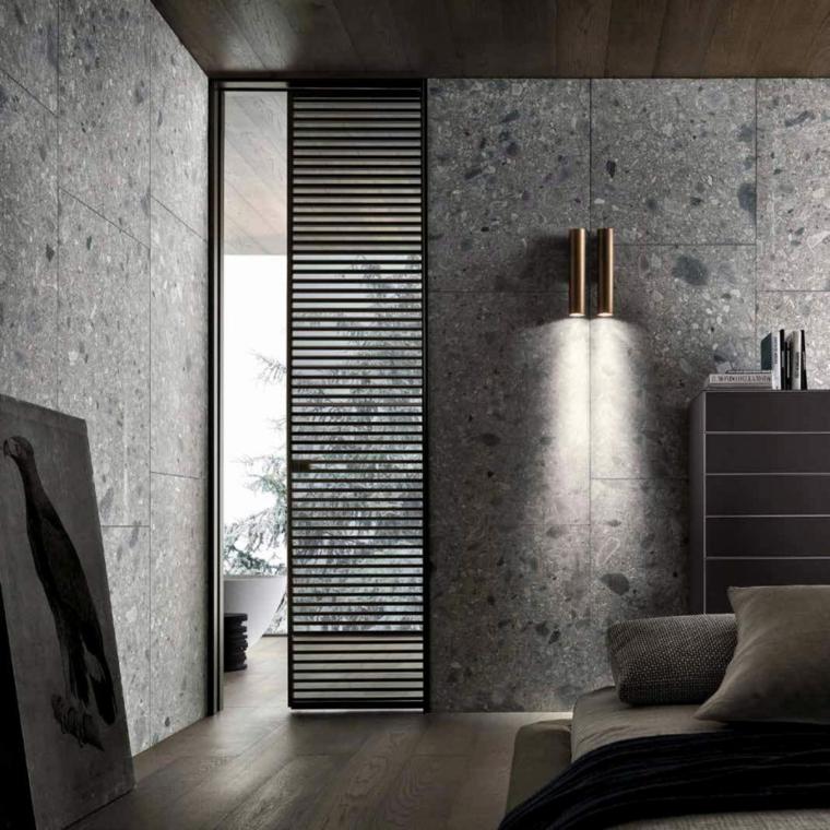 pannello trasparente interno bagno design porta scorrevole