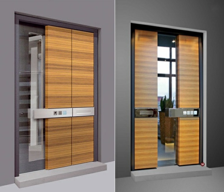 Porte d'ingresso modernizzate design legno acciaio
