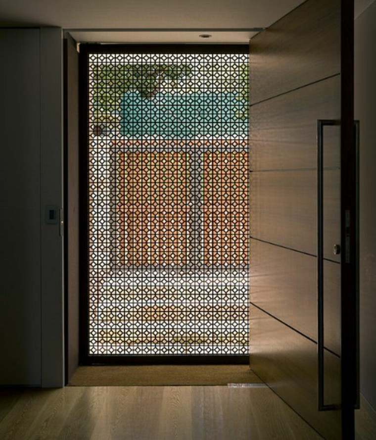 Bejárati ajtó tervezési ötlete modern belsőépítészet