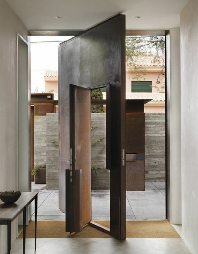 rustikalna ulazna vrata ideja dizajna interijera moderna okretna vrata