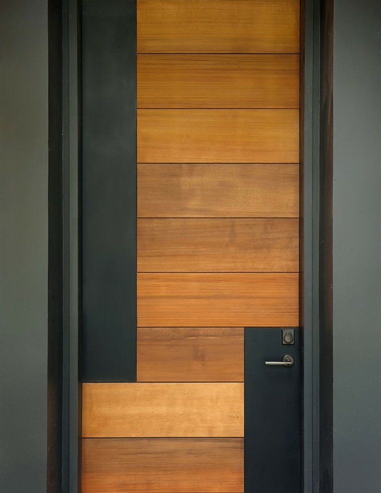 matinės juodos medienos įėjimo durys išorinio dizaino kraštovaizdžio įėjimas