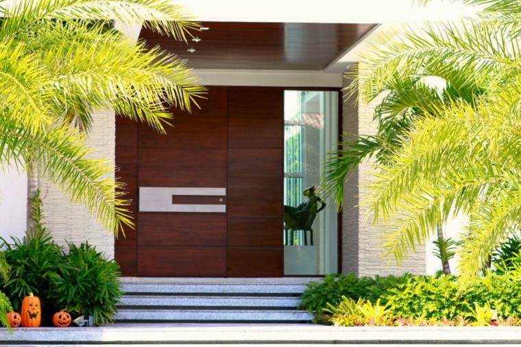 Moderni drveni dizajn ulazna vrata uređenje vanjskog prostora