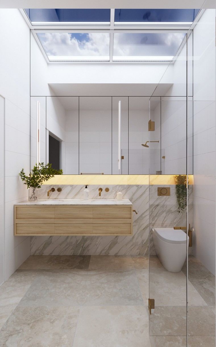 kupaonica mramor dizajn umivaonik wc krovni prozor
