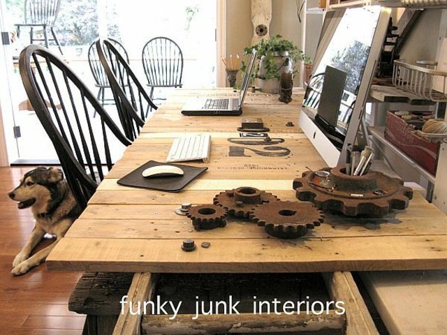 stol za palete rustikalno drvo