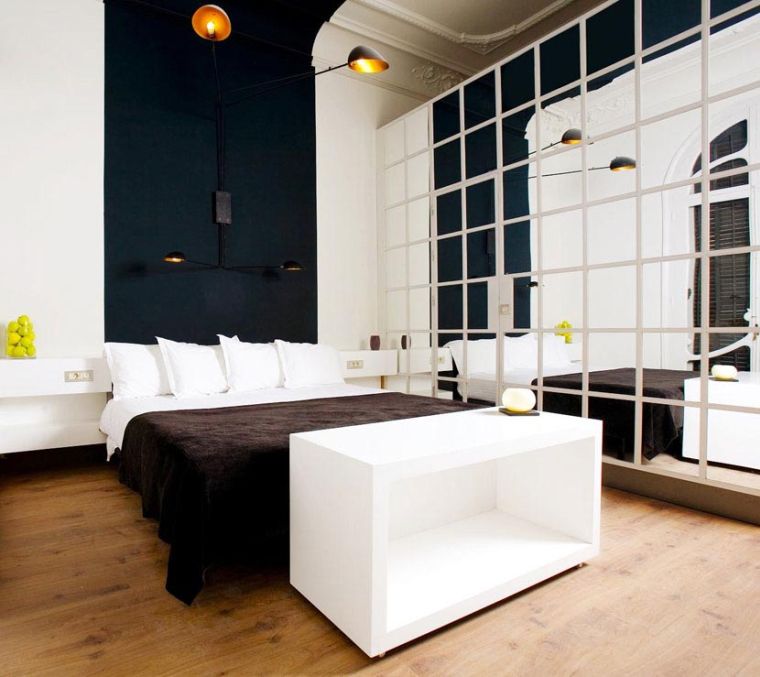 zidno ogledalo model spavaće sobe za odrasle ideje suvremeni dizajn