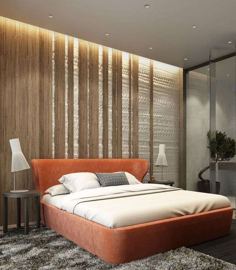 medinė sienų dekoracija miegamajam