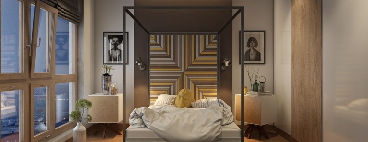 デザインのアイデアモダンなインテリアベッドルームアールデコの壁フレーム木製のアイデア