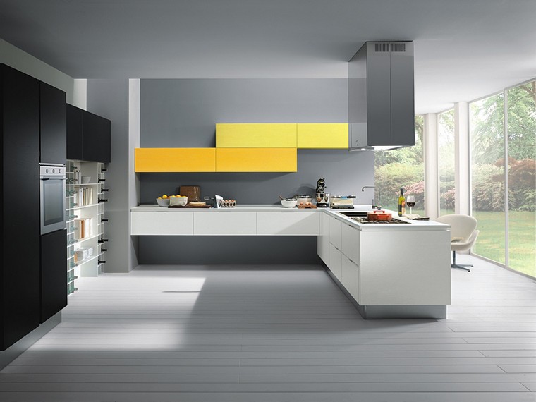 illuminazione di design dell'armadio da cucina moderno