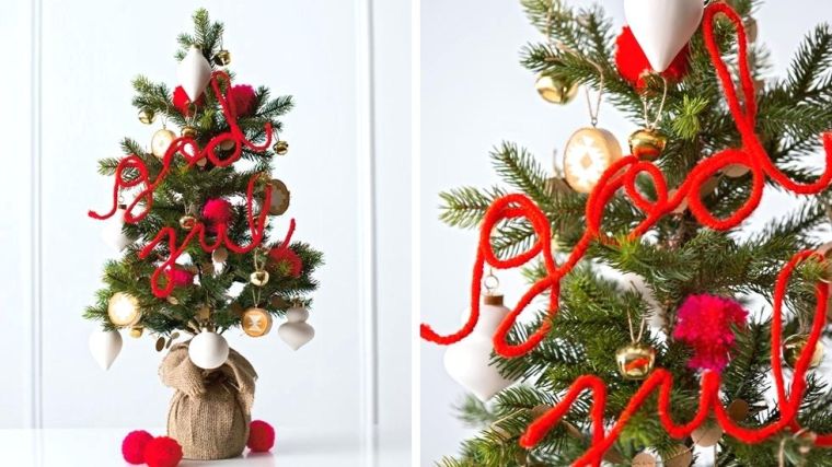 božićno drvce-mali-cvjetni-lonac-ideja-deco-crveno-bijelo