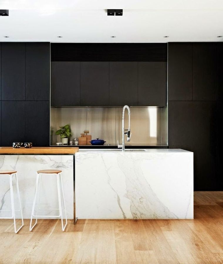 moderna-open-plan-cucina-isola-idea-centrale