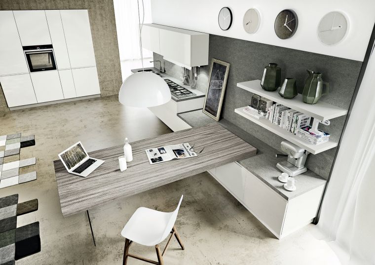 vernice per cucina in legno di colore bianco grigio bar mobile moderno