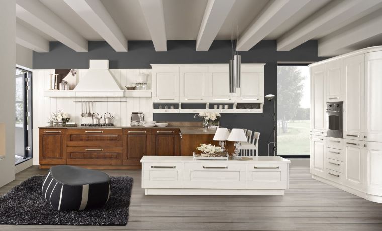 vernice bianca per cucina e armadio in legno grigio con facciata in stile vintage in ardesia