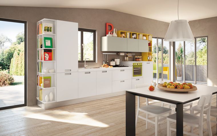 esempi di colore della vernice grigio talpa design italiano dell'armadio da cucina