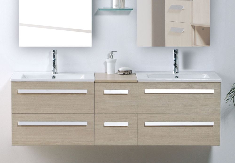 armadietti beige bianchi semplici e moderni del bagno del bagno