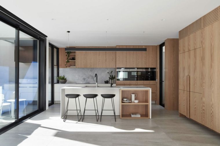 現代的なキッチンの装飾木材-モダン-家具-サスペンション-バー