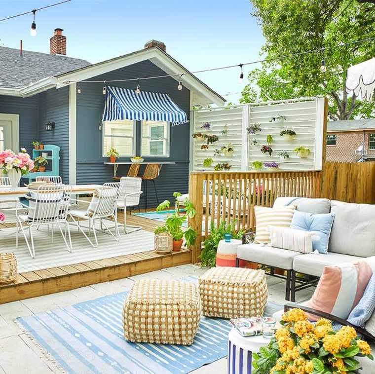 idea di layout della terrazza e stoccaggio all'aperto