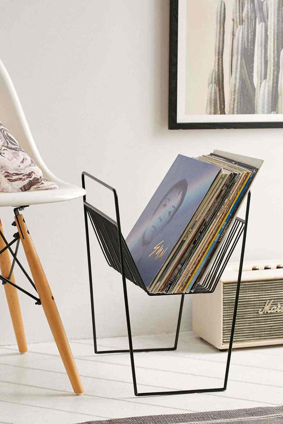 vinil tároló belső deco nappali hálószoba vinil tároló