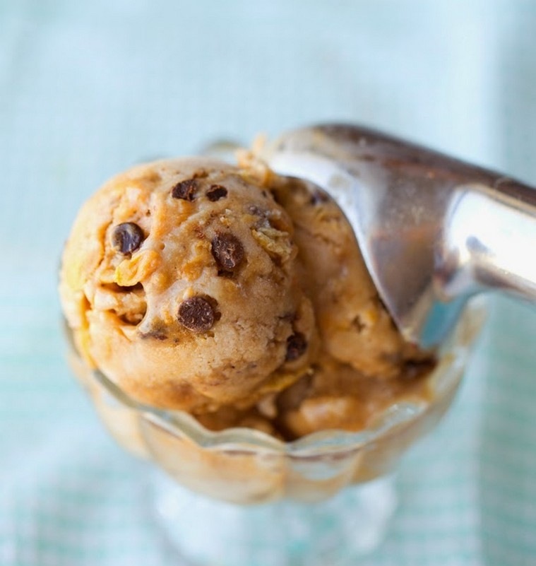 自家製アイスクリームレシピのアイデア健康的なバランスの取れたチョコレートチップ