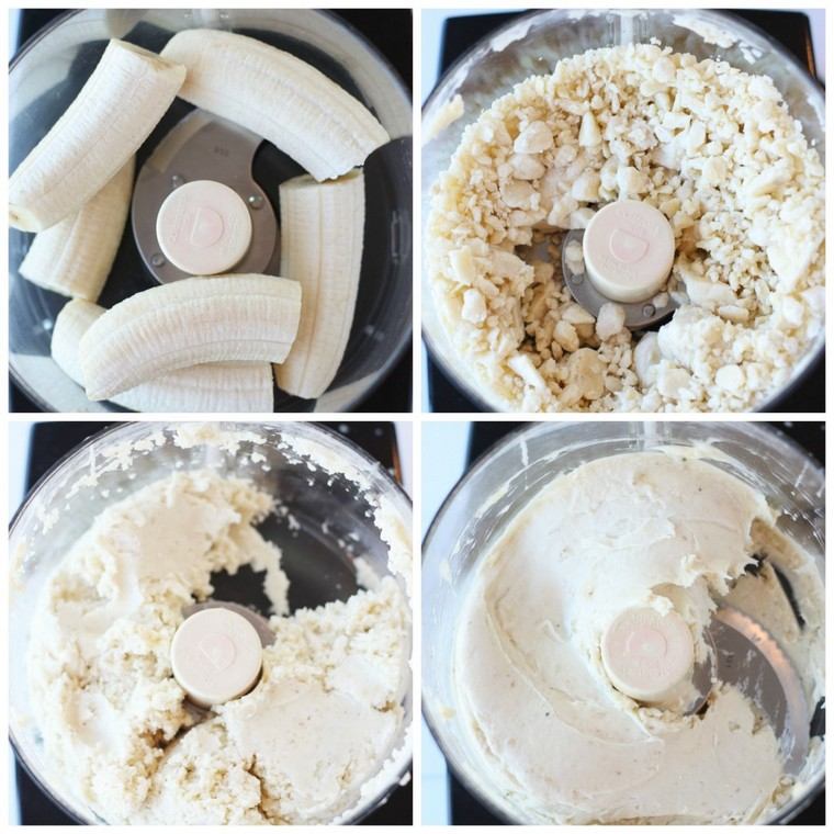 バナナレシピ自家製アイスクリームのアイデア健康的なバランスの取れたナッツ