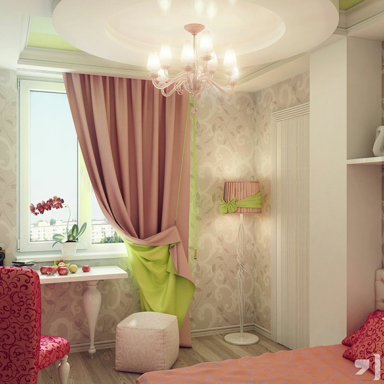 現代的なカーテンは寝室の装飾を設計します