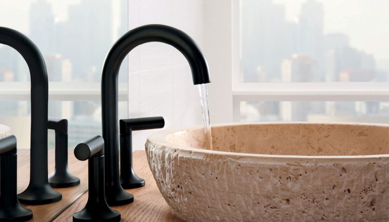 crna slavina za dizajn-kupaonica-umivaonik-kamen