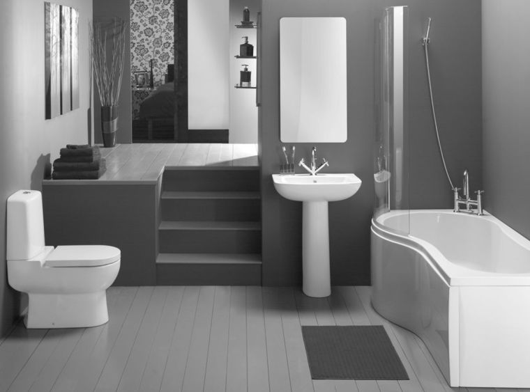 idee colore bagno grigio mobili bianchi