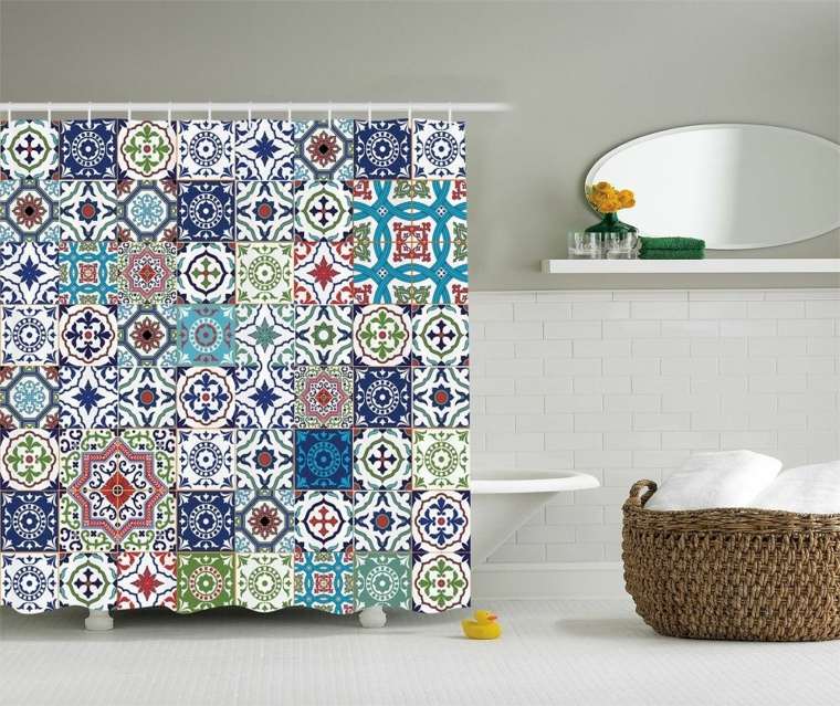 marokietiškas vonios kambarys-užuolaidos-vonios kambarys-dizainas-marokietiškos plytelės