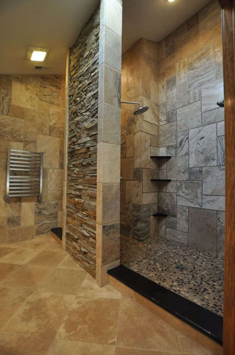 fürdőszoba tervezési ötlet kővel