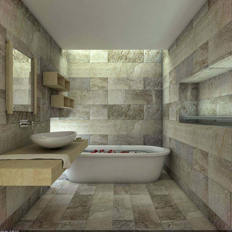 fürdőszoba természetes kővel
