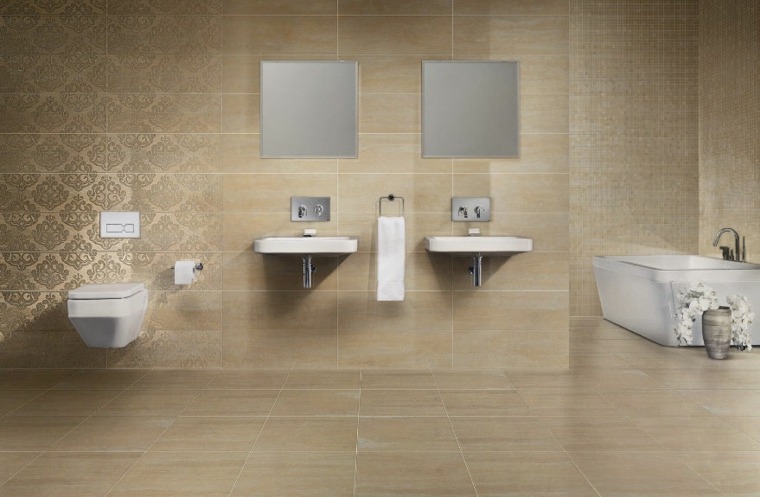 dizajn kupaonice od bež sedrenih pločica