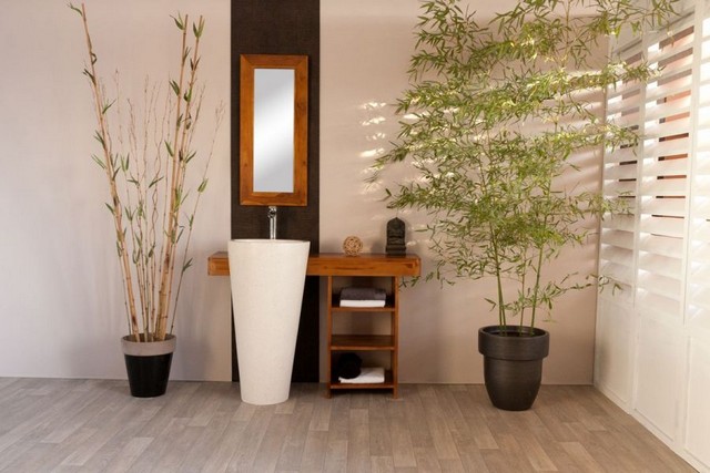 竹のバスルームの装飾