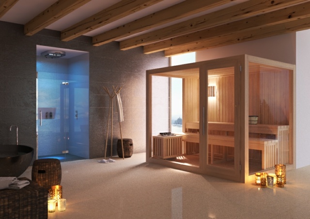 layout del bagno della sauna