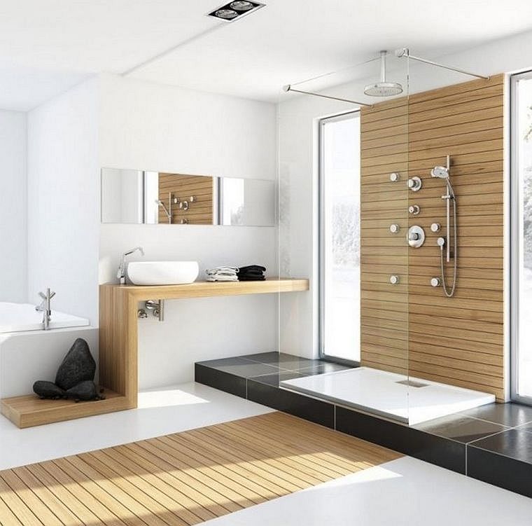 baltas dušo kambario vaizdas medinės dailylentės