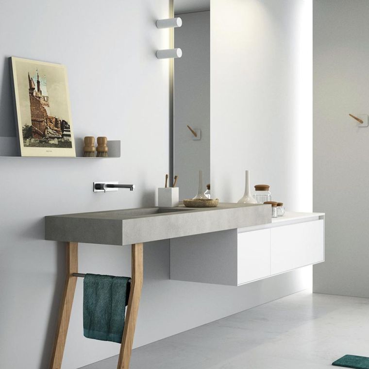 Minimalistinio dizaino vonios baldų idėja