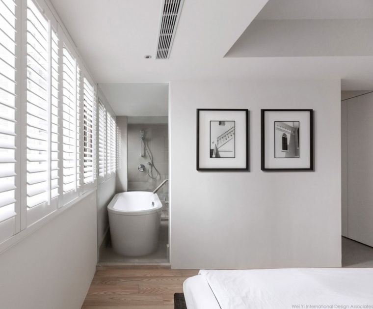 Dizaino vonios rėmelių dekoro atviras vonios kambarys vonia miegamasis