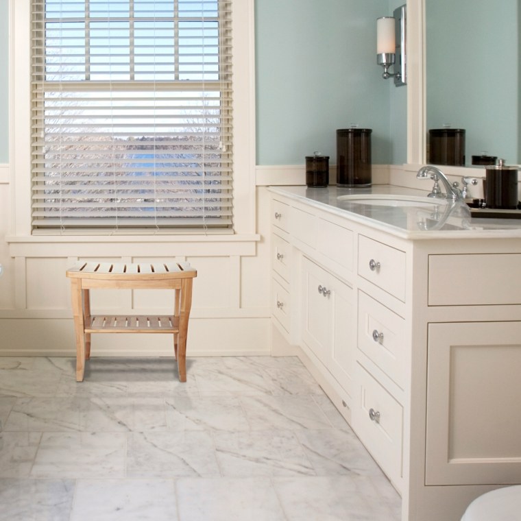sgabello moderno in legno di design per interni da bagno bianco