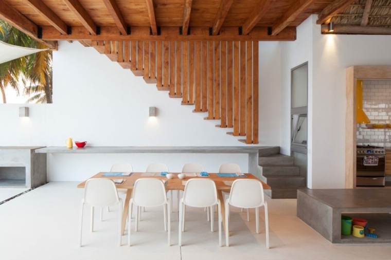 ház fa beton cement modern design belső fehér