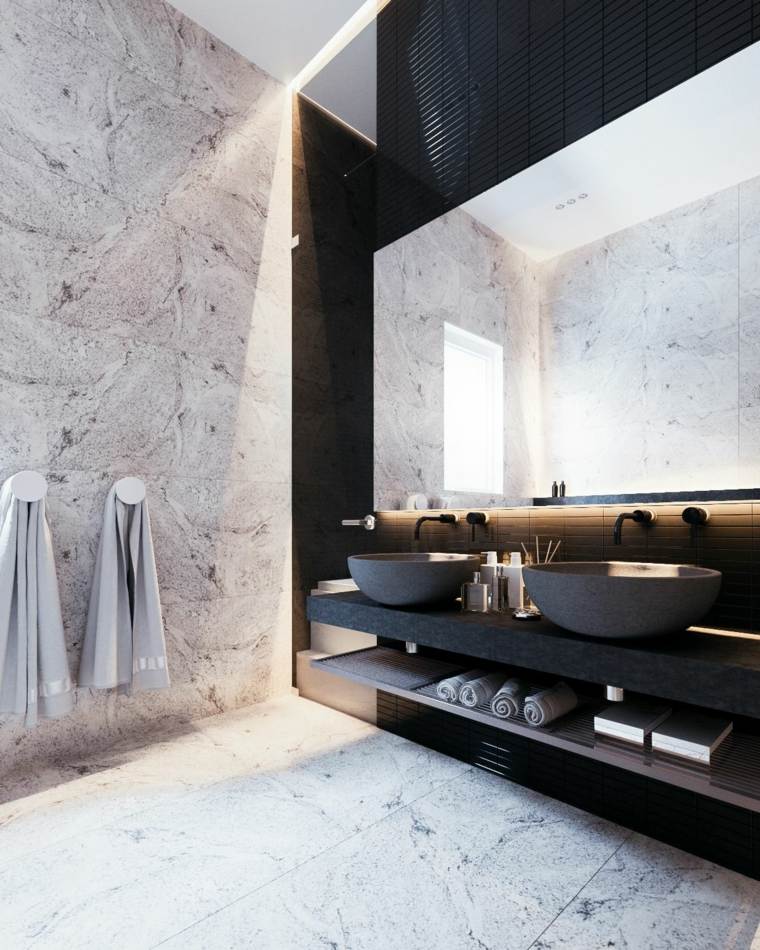 modernaus dizaino vonios kambario veidrodinės idėjos vonios kambariams betoninės tendencijos