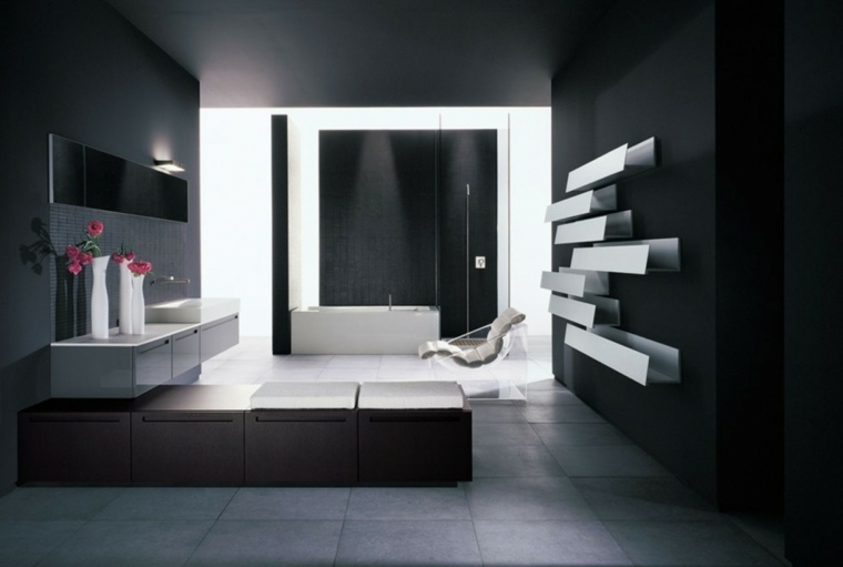 fürdőszobák tervezési ötlet modern kád trend belső
