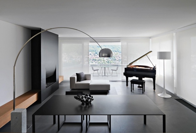 minimalistinės studijos-svetainės-valgomojo-grindų lempos