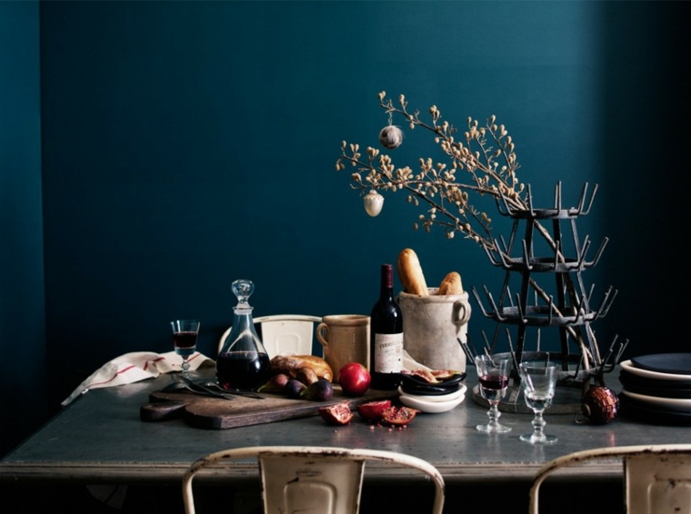 blu sala da pranzo tavolo da soggiorno design deco aperto soggiorno sala da pranzo