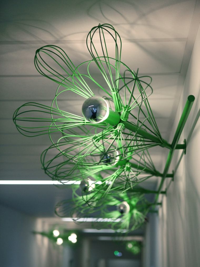Moderna lampa industrijskog dizajna zelena lampa