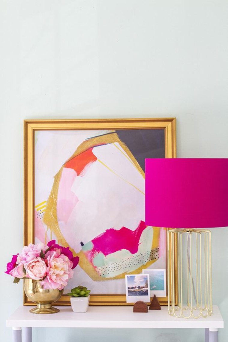 soggiorno decorazione arte moderna idea tavolo design fiore lampada da terra
