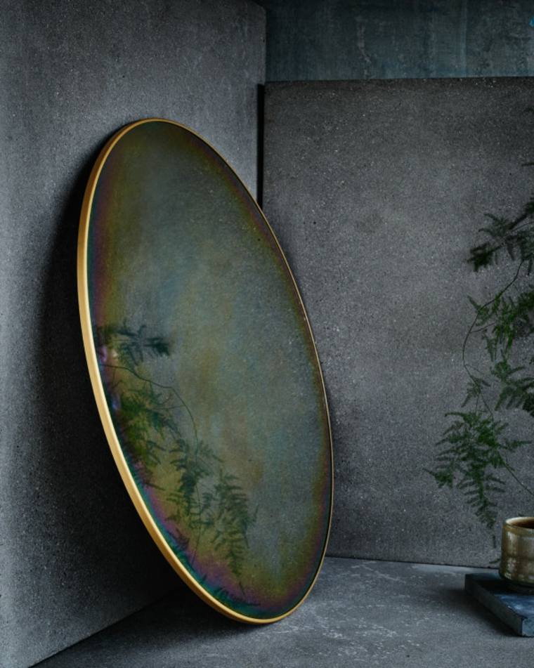 design soggiorno decorazione d'interni moderno specchio deco parete idea